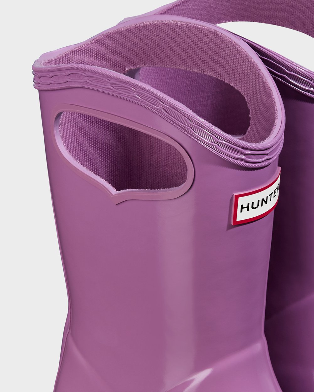 Kids Hunter Rain Boots Purple - Original First Classic Grab Handle Gloss - 2156043-QP